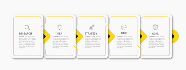 Business infographic template design icons 5 options or steps