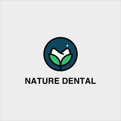 Nature Dental with circle logo vector