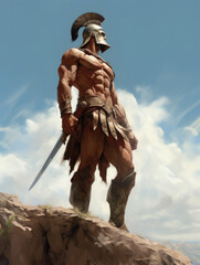Roman warrior. Digital art.