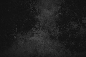 Black wall background cement or stone. concrete texture as a concept of horror and Halloween