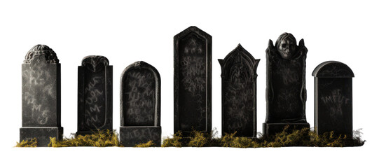 tombstones, png file of isolated cutout object on transparent background.