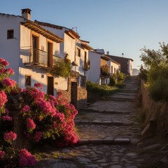 Fototapeta na wymiar Picturesque Sunset in Spanish Village