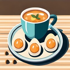 cup of tea with eggs
