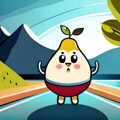 funny cartoon pear