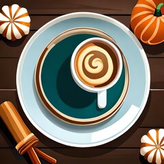 background with a cup of coffee