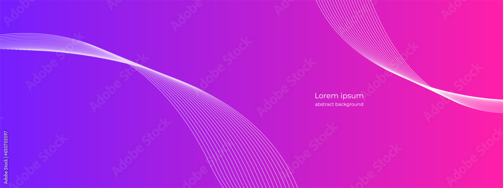 Poster abstract wave lines on purple background. modern background of wave lines. business background for y
