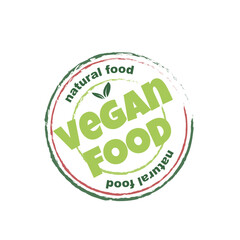Vegan food and natural products sticker, label, badge and logo.
Ecology icon. Logo template with green leaves for organic and eco friendly products. Vector illustration