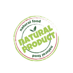 Natural products sticker, label, badge and logo.
Ecology icon. Logo template with green leaves for organic and eco friendly products. Vector illustration