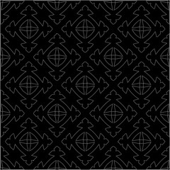 A repeat pattern of white dots on a black background. Simple texture for posters, sites, business cards, covers.