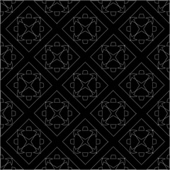 A repeat pattern of white dots on a black background. Simple texture for posters, sites, business cards, covers.