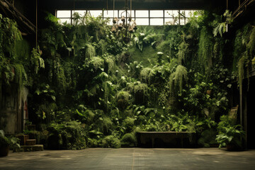 Obraz premium a green mossy wall of brick, in the style of experimental filmmaking