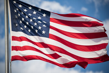 The American flag gently swaying in the wind, a symbol of freedom's enduring spirit