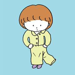 パジャマのズボンの履き方が間違っている子ども1