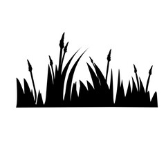 grass silhouette icon - obrazy, fototapety, plakaty