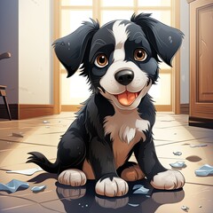 Cute Dog in cartoon style