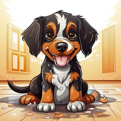 Cute Dog in cartoon style