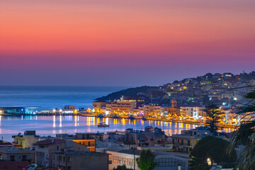 View of Vathi the capital of Samos island, Greece.