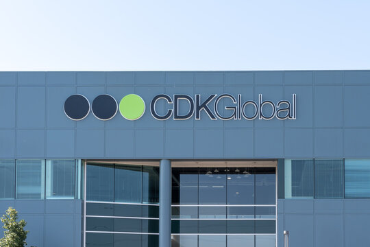 CDK Global headquarters in Silicon Valley,  San Jose, CA, USA - June 8, 2023. CDK Global Inc. is a global provider of integrated information technology solutions to automotive retail. 