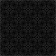 A repeat pattern of white dots on a black background. Simple texture for posters, sites, business cards, covers.
