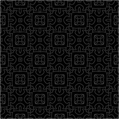 A repeat pattern of white dots on a black background. Simple texture for posters, sites, business cards, covers.
