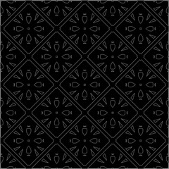 A repeat pattern of white dots on a black background. Simple texture for posters, sites, business cards, covers.