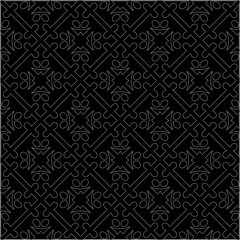 A repeat pattern of white dots on a black background. Simple texture for posters, sites, business cards, covers.