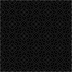 A repeat pattern of white dots on a black background. Simple texture for posters, sites, business cards, covers.