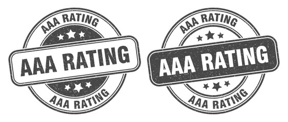 aaa rating stamp. aaa rating label. round grunge sign