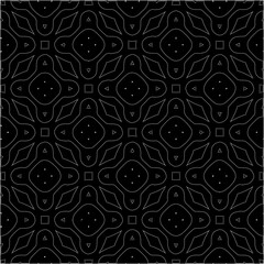 A repeat pattern of white dots on a black background. Simple texture for posters, sites, business cards, covers.