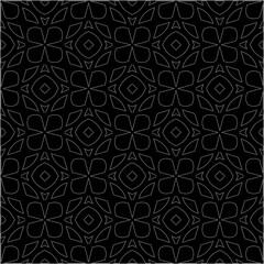 A repeat pattern of white dots on a black background. Simple texture for posters, sites, business cards, covers.