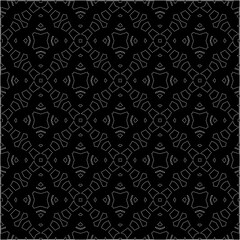 A repeat pattern of white dots on a black background. Simple texture for posters, sites, business cards, covers.