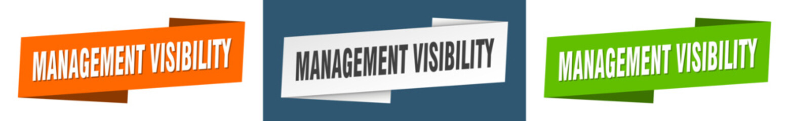 management visibility banner. management visibility ribbon label sign set