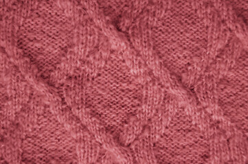 Organic knitted material with macro woven threads.