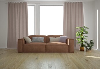 Modern interior design. 3D illustration