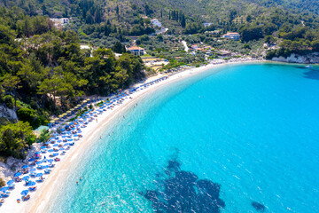 Amazing beach of Tsamadou on Samos island, Greece.