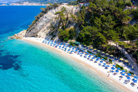 Amazing beach of Tsamadou on Samos island, Greece.
