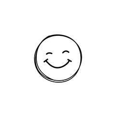 Fototapeta premium Doodle Emoji face icon. Hand drawn sketch style.