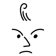 Hand drawn comic Face. Crayon drawing style.