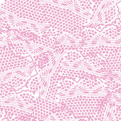 Grandma's Doily Is the Inspiration for this Pink and White Textured Vector Seamless Repeat Pattern Design