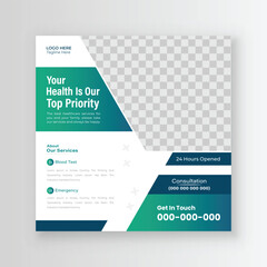 Medical Healthcare Social Media Post-Banner Or Template Design