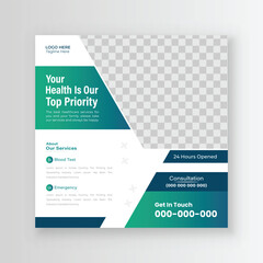 Medical Healthcare Social Media Post-Banner Or Template Design