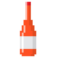 Bottle Pixel Art Flat Icon