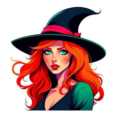 Beautiful girl in a witch costume