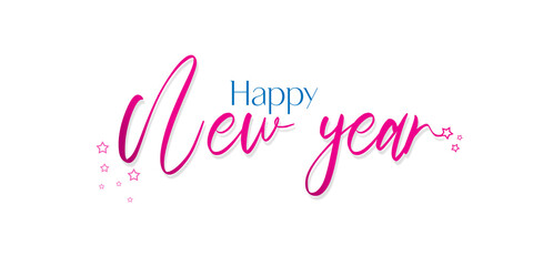 Happy new year letter isolated on white background