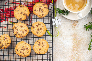 cinnamon cookie chocolate drops christmas sweet dessert holiday treat new year and christmas meal...