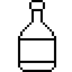 Bottle Pixel Art Outline Icon