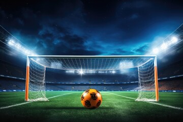 A soccer ball on a vibrant green field