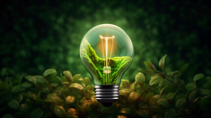 green energy concept with light bulb