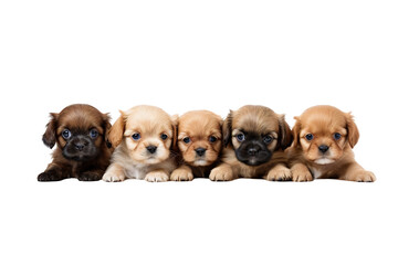 Cute small puppies on a white background studio shot PNG