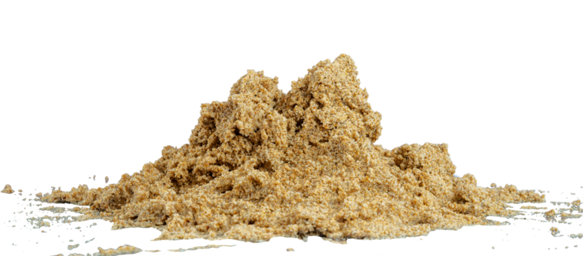 pile of wet sand isolated